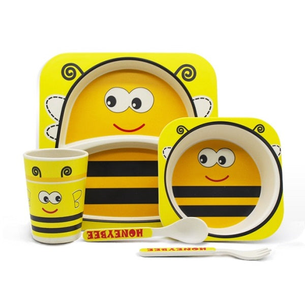 Bamboo Fiber 5 Pcs Tableware Set Honey Bee