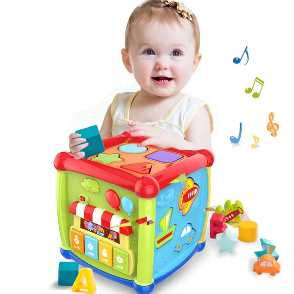 6 in 1 Musical Educational and Multiple Learning Activity Sorting Fancy Cube With Piano