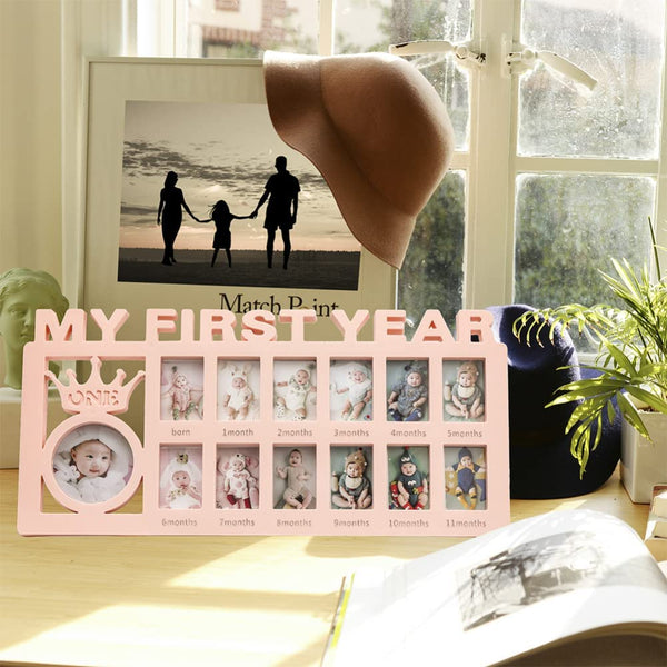 New My First Year Photo Frame – Pink