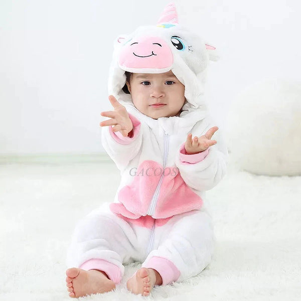 Animal Soft Fleece Costume Jumpsuit Unicorn