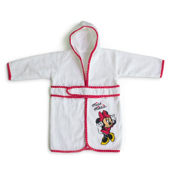 Baby Bath Gown And Robe Miss Minnie Red And White