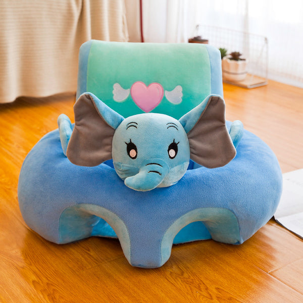 Learn to Sit with Back Support 3D Character Baby Floor Seat Blue Elephant