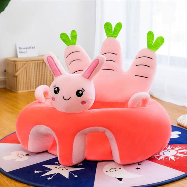 Learn to Sit with Back Support 3D Character Baby Floor Seat Pink Bunny Carrot