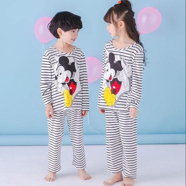 Black Line Mickey Mouse Printed Kids Night Suit Baby &amp; Baba