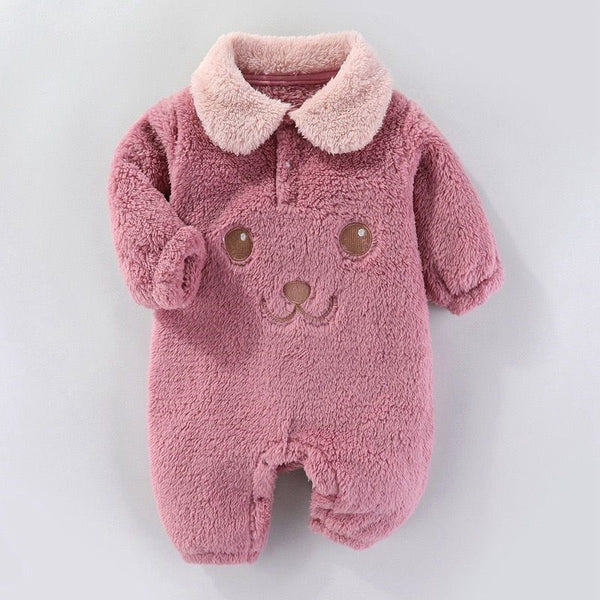 Cute Cartoon Fleece Fur Romper Jumper Pink