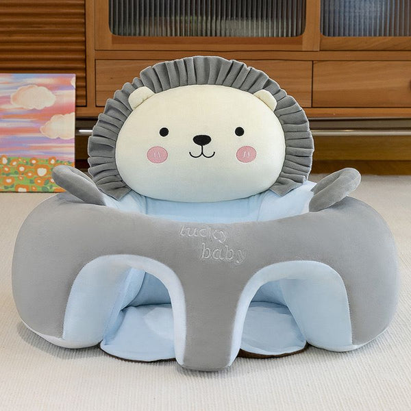 Cute Cartoon Animal Shaped Baby Learn to Sit Grey Lion