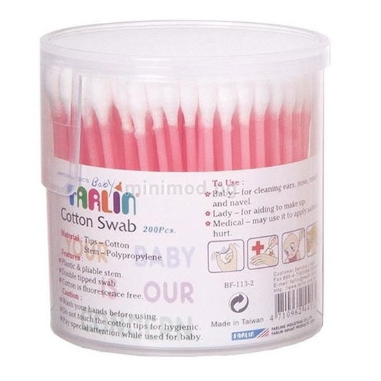 Farlin Cotton Buds 200 Pcs Pink - BF-113-2