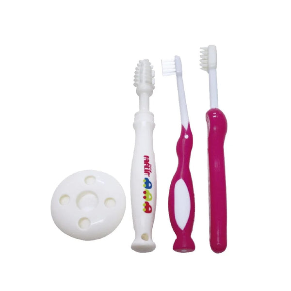 Farlin Three Stages Tooth Brush Set- BF-118A-Red