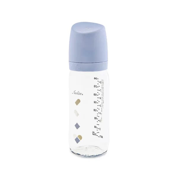 Farlin Wide-Neck Glass Feeding Bottle 240ml – Blue- AB-32010