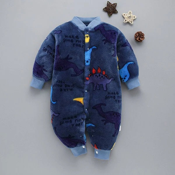 Cute Fleece Rompers Jumper Blue Dragon