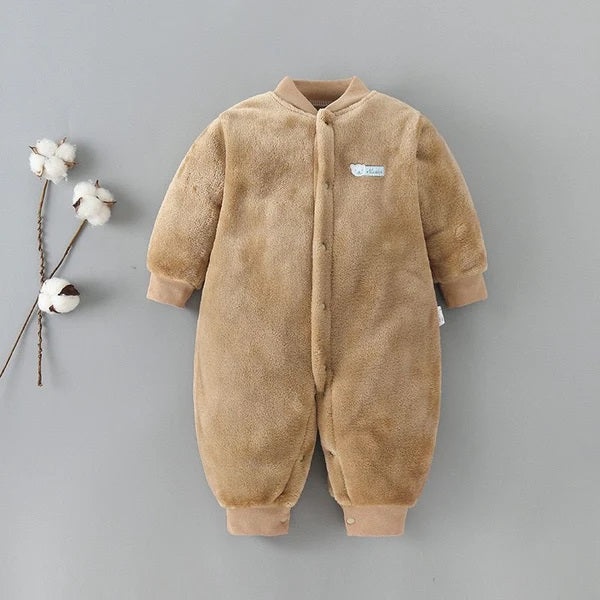 Cute Fleece Rompers Jumper Brown