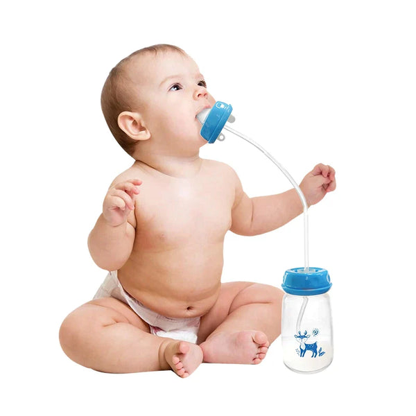 Hands-Free Feeding Bottle + Free Straw Brush