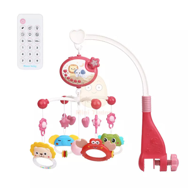 Baby Music Crib/Cot Mobile with Projector And Remote Red