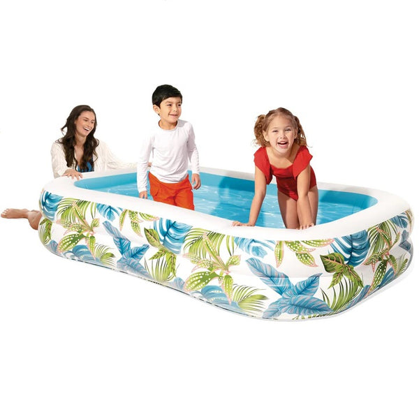 INTEX Tropical Swim Center Family Inflatable Pool ( 90 x 60 x 19 ) Inches - 57177