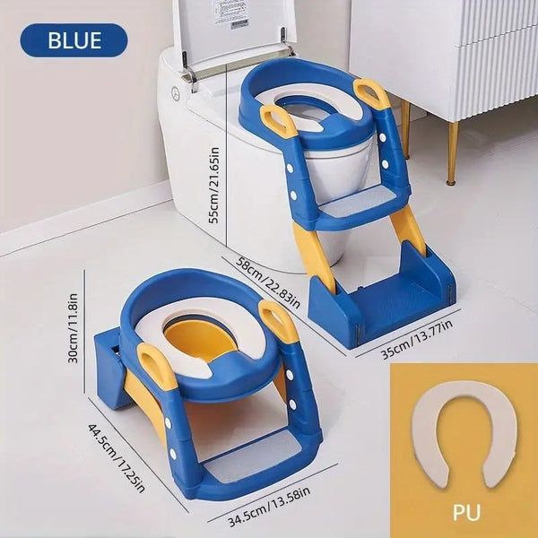 Infantes (L004) 2 in 1 Foldable Potty Training Seat with Ladder Blue