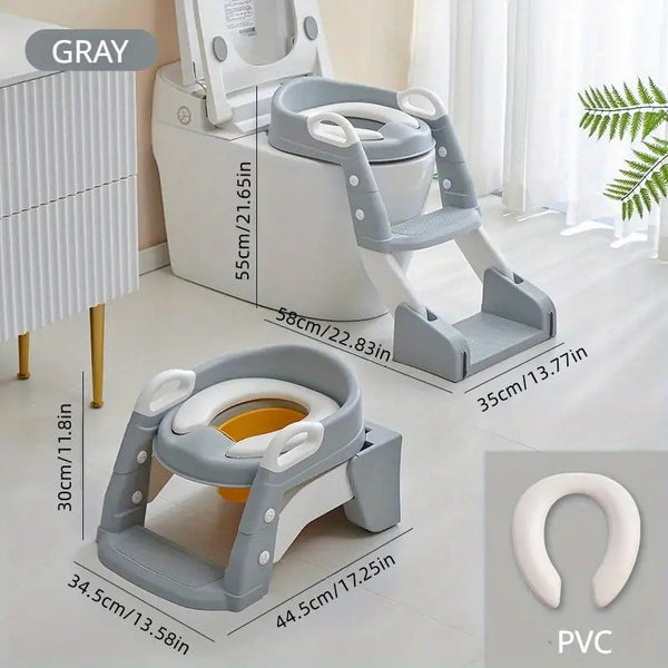 Infantes (L004) 2 in 1 Foldable Potty Training Seat with Ladder Grey