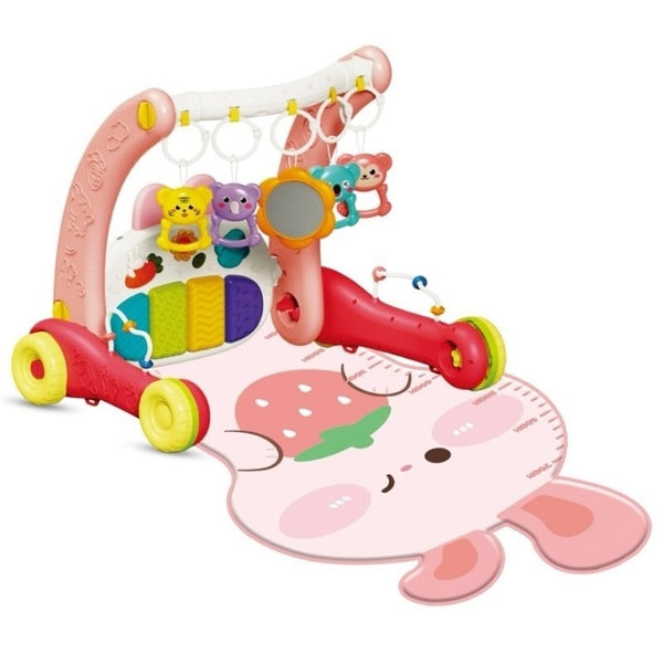 Joyous 2 in 1 Baby Musical Piano Play Mat With Push Walker Pink