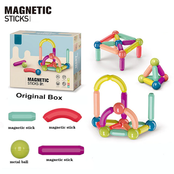 36 PCS Magnetic Building Blocks Set Early Learning Magnetic Sticks Balls Assembling Game