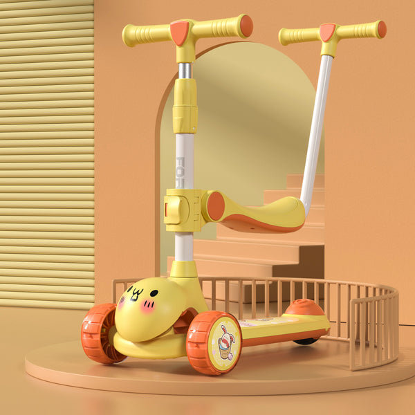 Kids Scooty With Light &amp; Music-Yellow