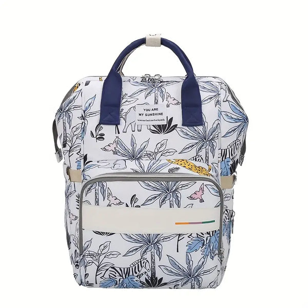 Mother Diaper Backpack Printed Blue