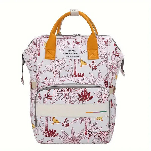 Mother Diaper Backpack Printed Brown