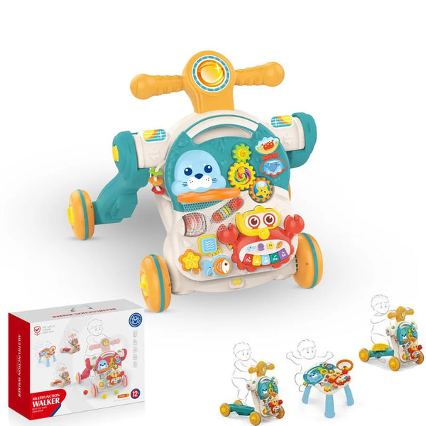 Huanger 4 in 1 Multifunction Baby Walker With Music- Trendy Design - Green