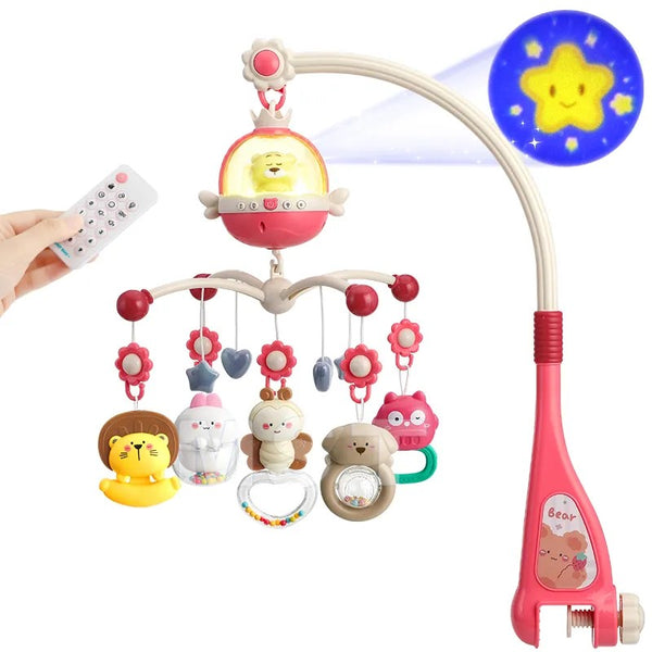 Musical Crib/Cot Mobile with Remote And Projector Pink