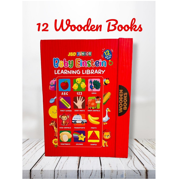 My First Library 12 Wooden Book Block Set – Baby Einstein Edition