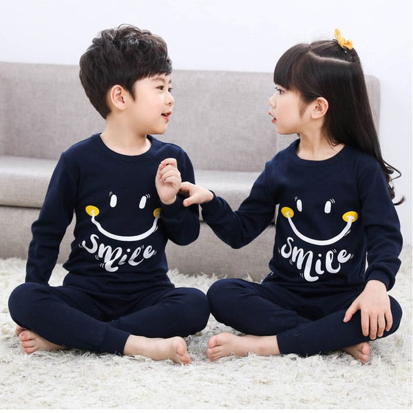 Navy Blue Smile Print Kids Night Suit Baby &amp; Baba