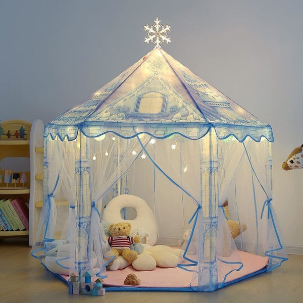 Prince Blue Castle Tent Boys Large Playhouse Including Free Lights