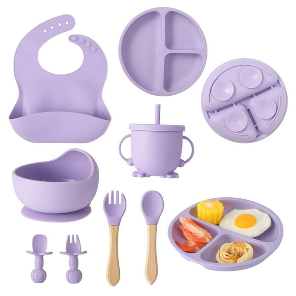 Silicone Utensil/Feeding Set Purple