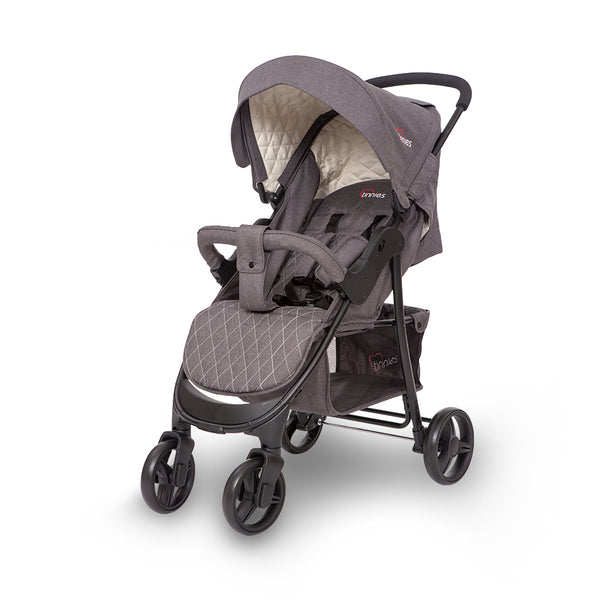 Tinnies Baby Stroller Diamond Pattern (Dark Grey) - E03-G