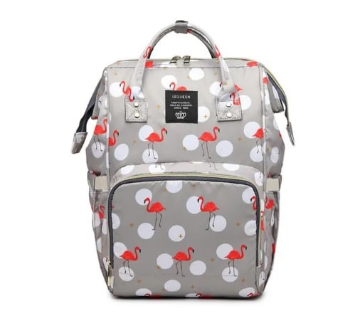 Water Proof Travel Diaper Bag Pack Flamingo Grey