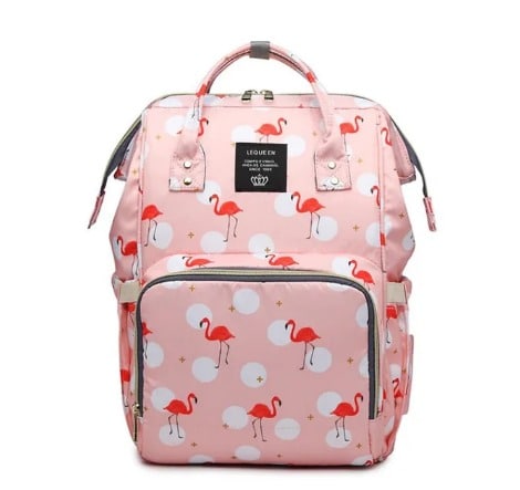 Water Proof Travel Diaper Bag Pack Flamingo Pink