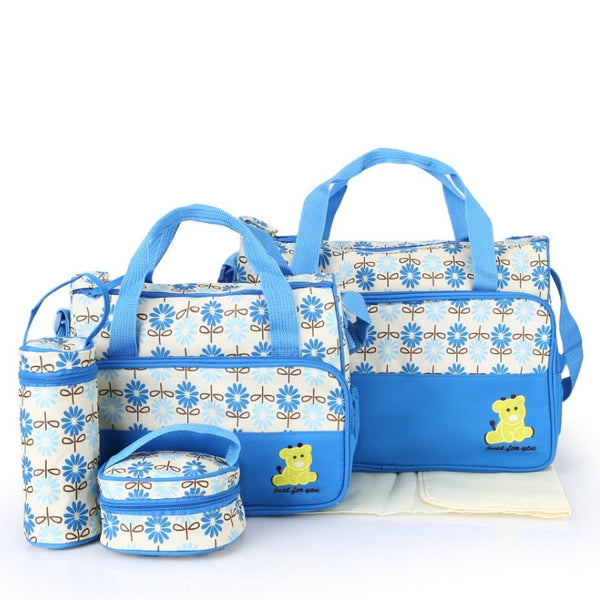 5 PCS Diaper Bag Set Blue