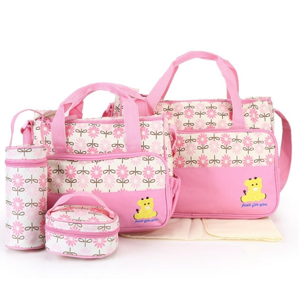 5 PCS Diaper Bag Set Pink