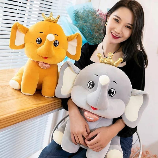 Crown Baby Elephant Plush Soft Stuffed Toy