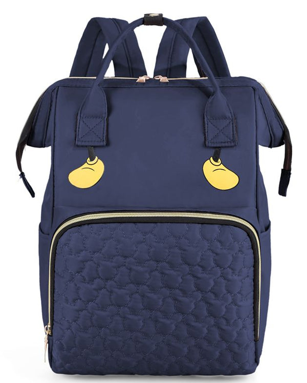 Shoe Print Fashion Mummy Maternity Diaper Bag - Navy Blue