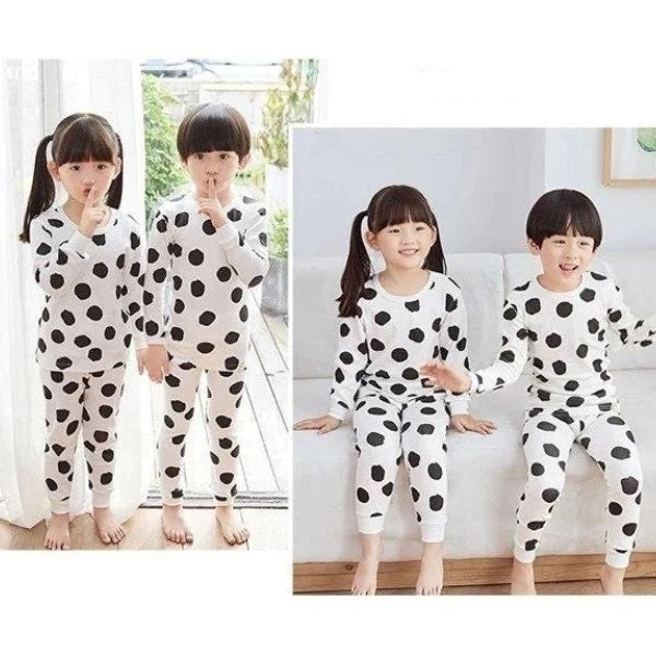 White and Black Design Printed Kids Night Suit Baby &amp; Baba