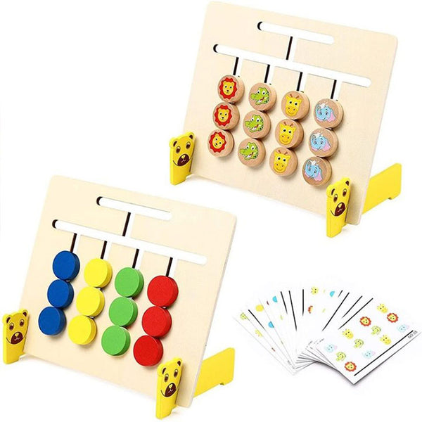 Wooden Four Animal And Color Logic Thinking Game