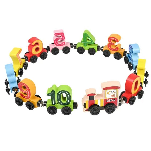 Wooden Magnetic Number Digital Train