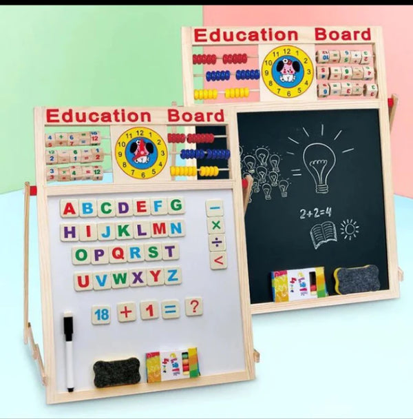 Wooden Montessori Educational Magnetic Multipurpose Learning Double-Sided Writing Blackboard And Whiteboard