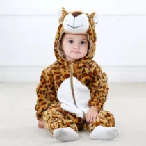 Animal Soft fleece Costume Jumpsuit Cheetah