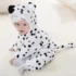 Animal Soft Fleece Costume Jumpsuit White Leopard