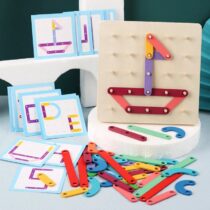 Montessori Nail Board Jigsaw Wooden Puzzle Blocks – 071