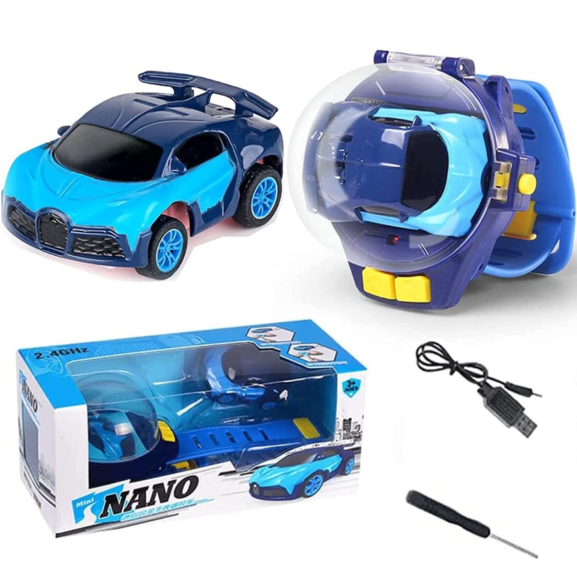 Mini RC Car Watch Toy with Lights