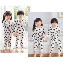 White and Black Design Printed Kids Night Suit Baby & Baba