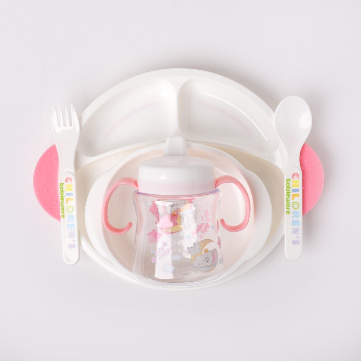 Pink Children Tableware Set Baby Feeding Series – 912
