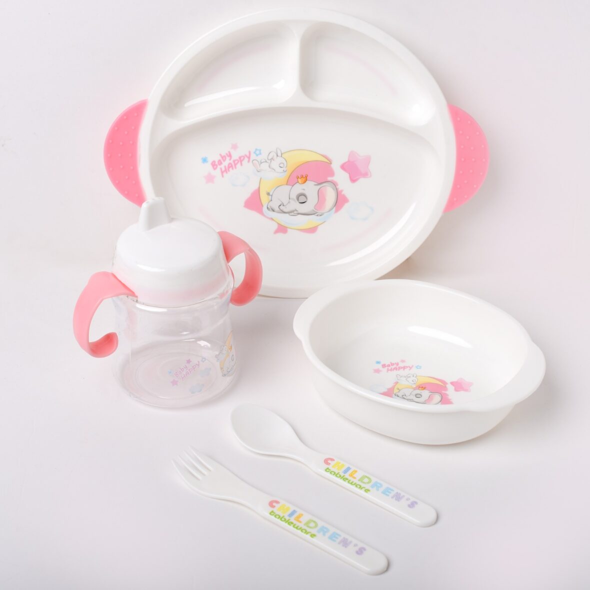Pink Children Tableware Set Baby Feeding Series – 912.1