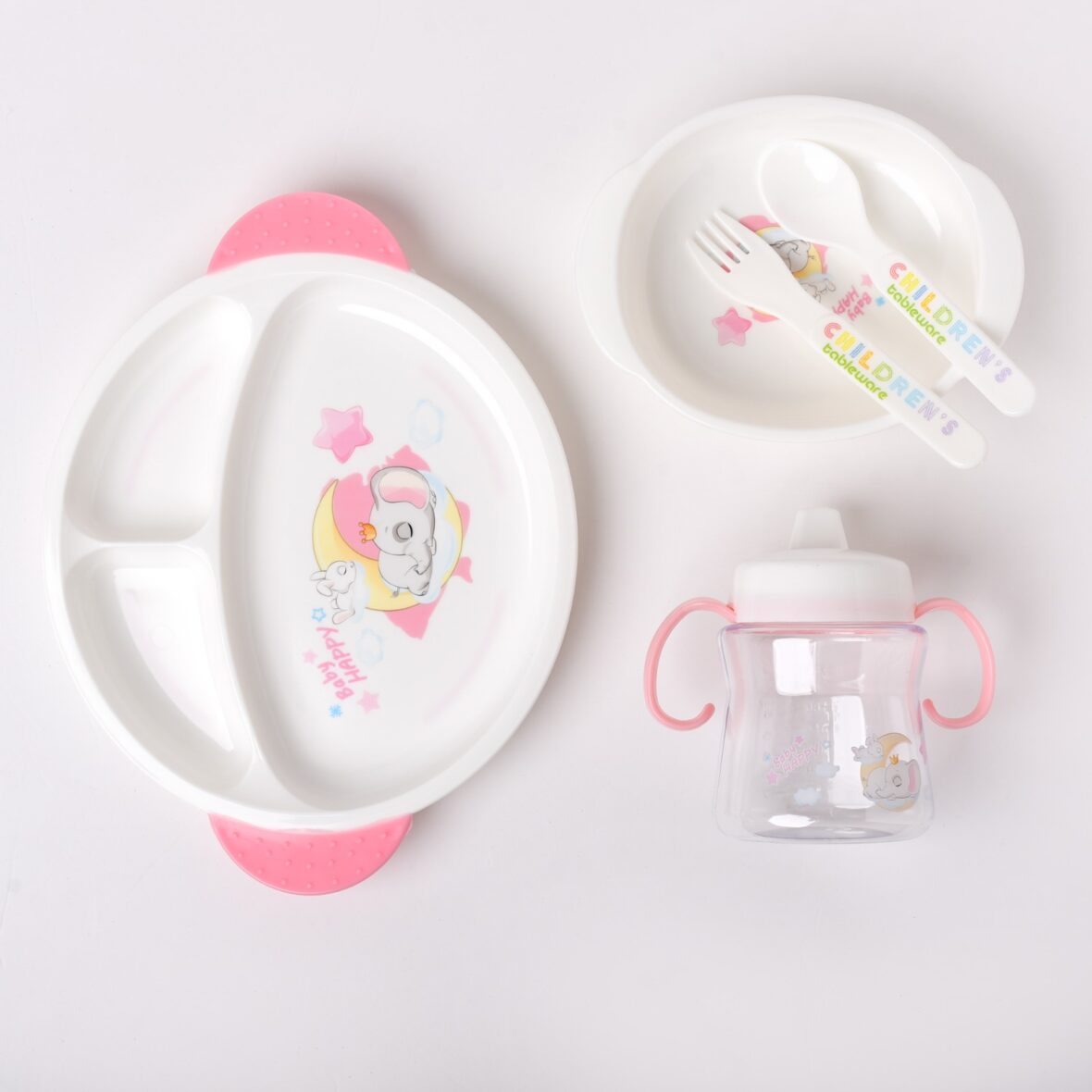 Pink Children Tableware Set Baby Feeding Series – 912.2